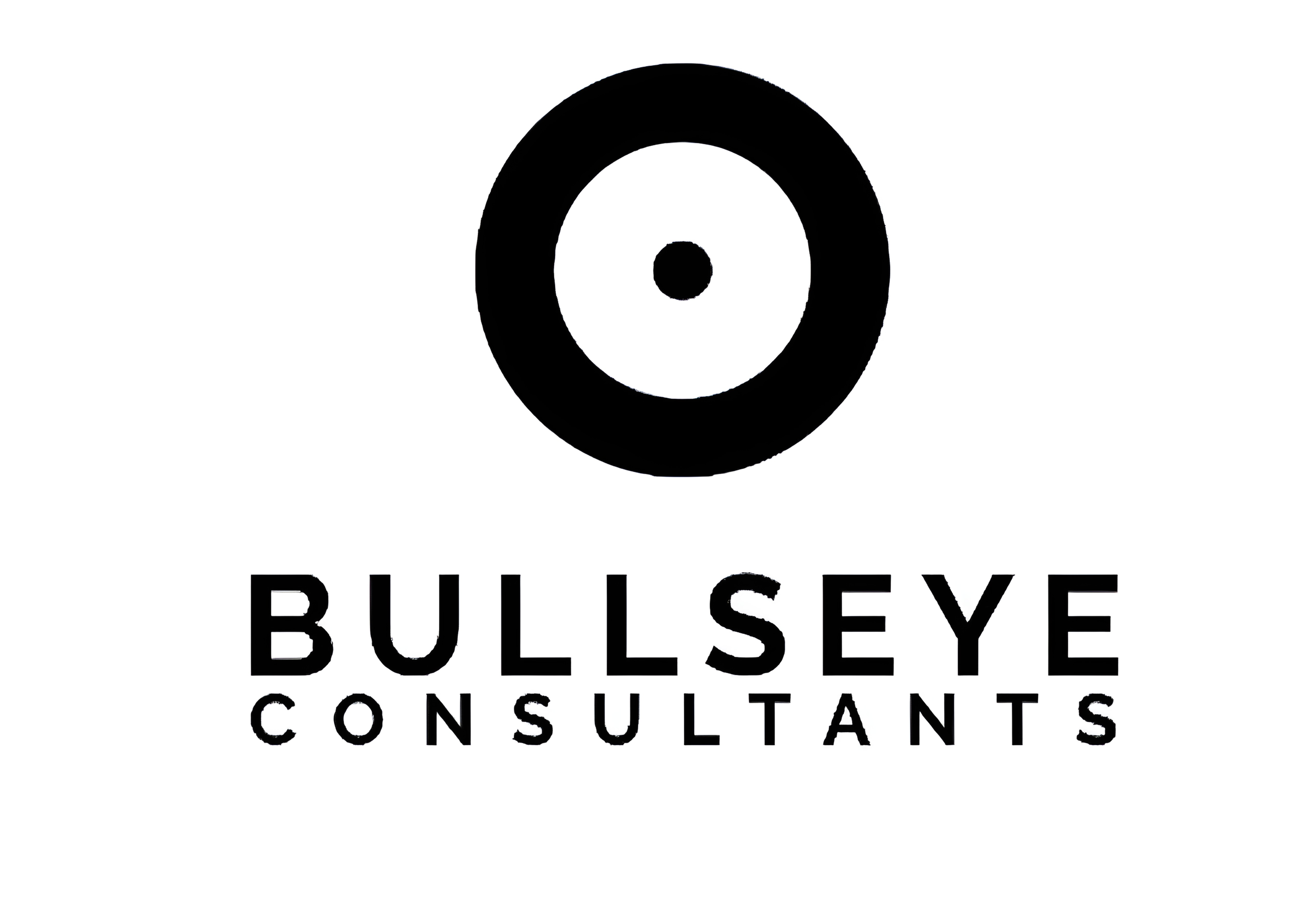 BULLSEYE Consultants logo featuring minimalist bullseye target symbol and company name