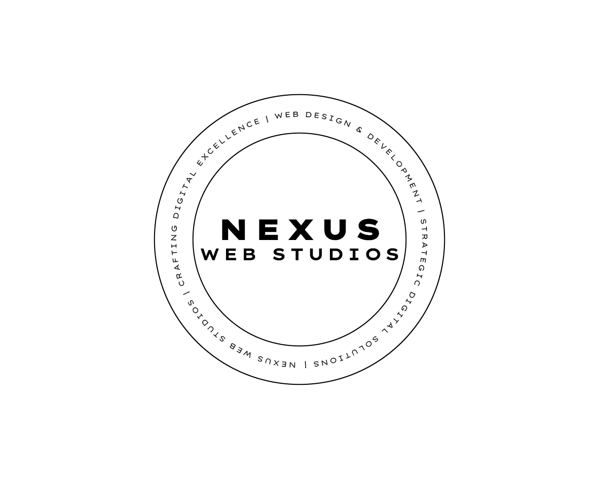 Nexus Web Studios logo featuring circular design with company name and services